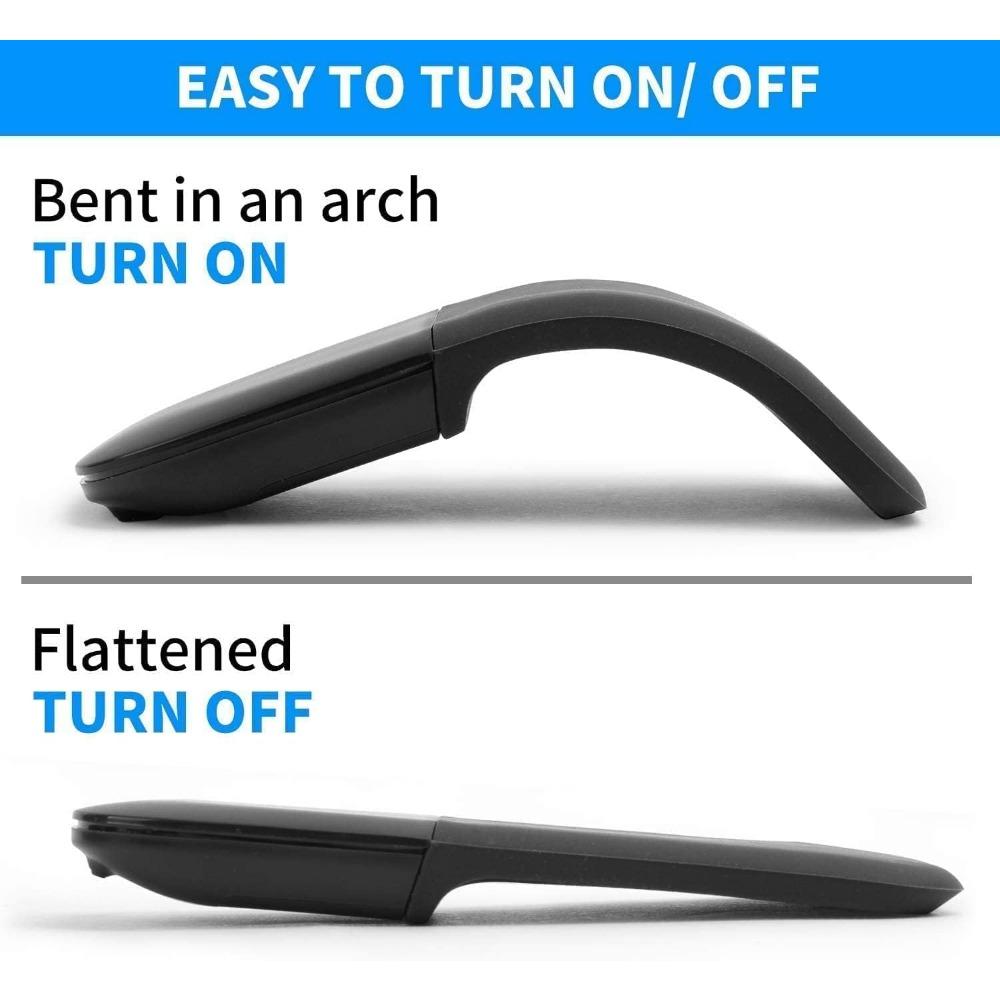 Bluetooth Arc Touch Mouse Portable Wireless Foldable Mouse With USB Nano Receiver Ergonomic Mini Optical Computer Mice