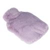 Hot Water Bag Double Insert Pocket PVC Liner Washable Cover 1000ml Capacity Warm Water Bag for Home Purple