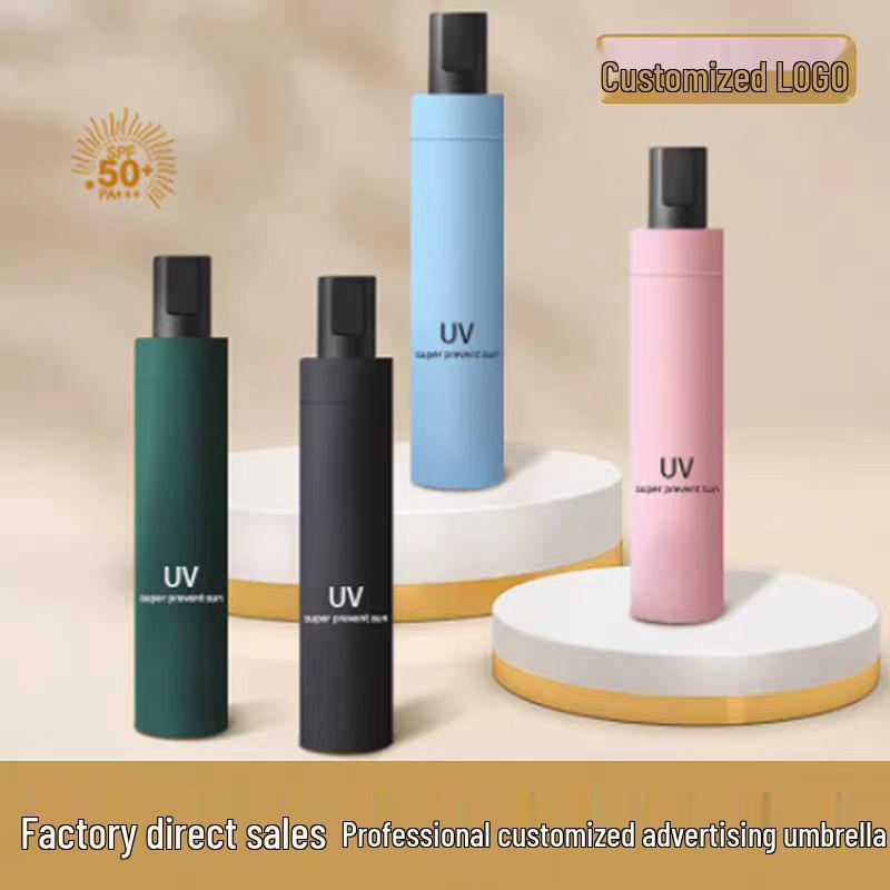 Damen Automatischer UV-Schutz Dreifach-Schirm mit Kundenspezifischem Logo- und Textdruck