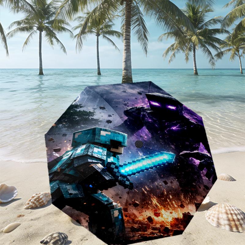 Gamer Print Umbrella Automatic Opening/ Closing - Portable Foldable Design - Daily Use for Travel/Outdoor - Gift for Birthday