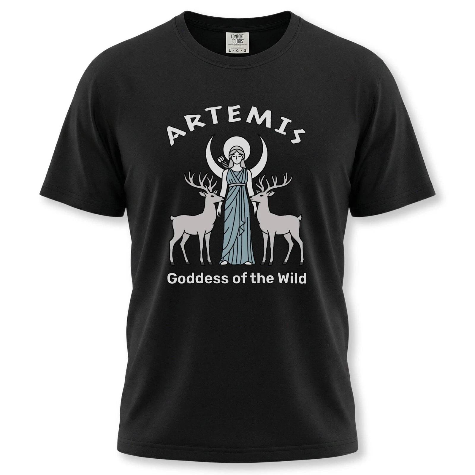 Artemis Goddess of the Wild T-Shirt | Greek Mythology Moon Stag Unisex Tee S