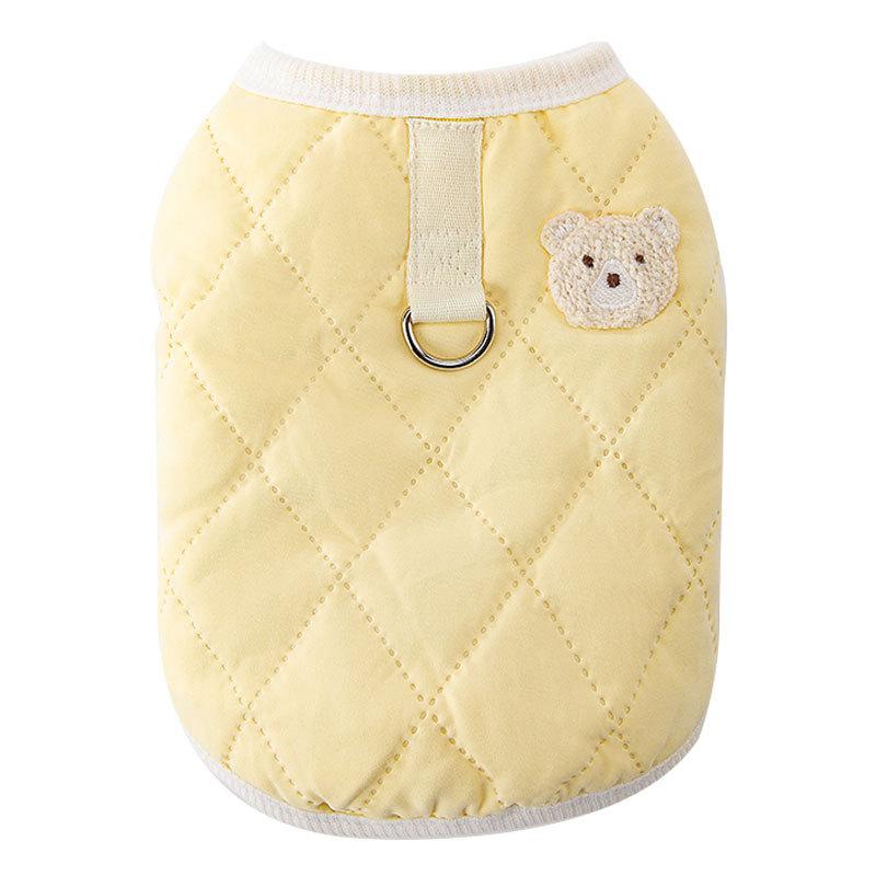 Herbst Winter Hundebekleidung Minimalistisch und Niedlich Kleiner Bär Gesteppte Baumwollweste Verdickt Warm Haustier Katze Kleidung Hundekostüm
