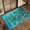 Felpudo de Puerta Alfombra de Piso Decorativa Versátil de Franela Secado Rápido Absorbente Suela Antideslizante Microfibra de Baño Pintura al Óleo Lotus M-Monet