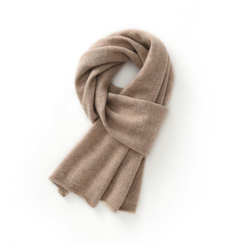 Warm Cashmere Scarf for All: Versatile, Thick Pure Wool, Solid Color, Long Neck Scarf for Men, Women, & Kids - Perfect for Autumn & Winter.