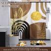 4 Pcs Set Vintage Bath Curtain with Hooks and Rugs Bath Mat U Shape Toilet Lid Cover Mat Waterproof Non Slip for Multiscene