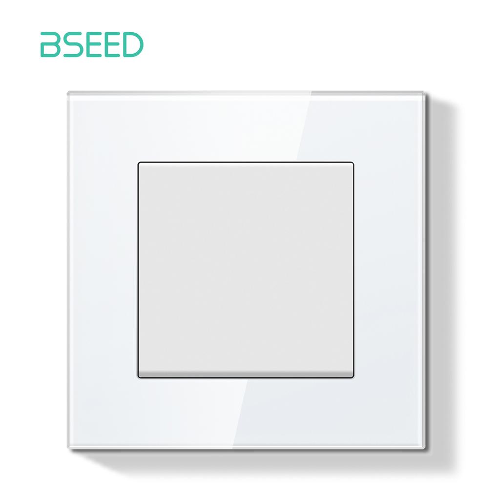 BSEED 1Gang 3Way Mechanical Light Switches For Stairs Hallway Corridor 10A Glass Frame 1/3pieces 86mm*86mm E Series