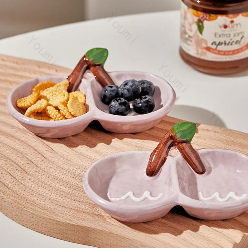 Creative Irregular Ceramic Soy Sauce Dish Korean Style Restaurant Kimchi Dish Home Exquisite Afternoon Tea Fruits Snack Plates