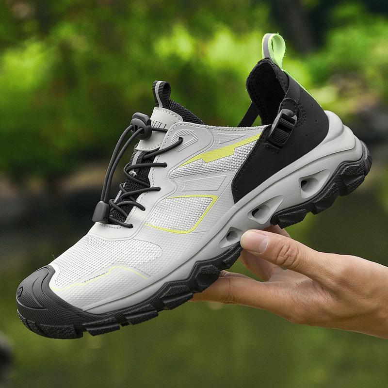 Fashion Comfortable Slip-Resistant Outdoor Shoes Men's Breathable SneakersLightweight Men Walking Shoes New Mesh Lace-Up Casual Flats