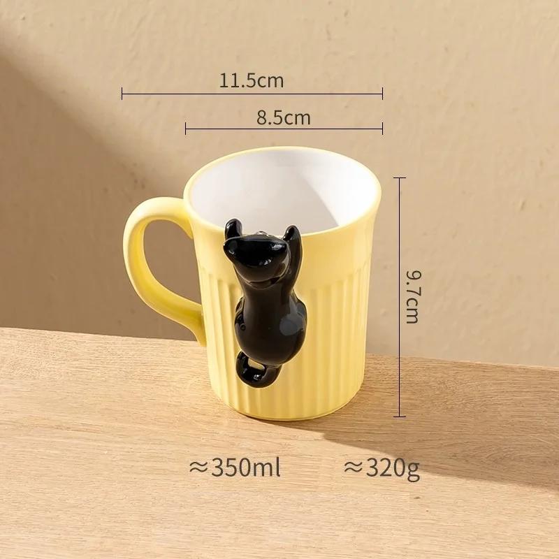 

Cute Cat Ceramic Mug Creative Office Water Cup Home Breakfast Milk Cup Couple Afternoon Tea Coffee Cup Friend Christmas Gift 350ml жёлтый