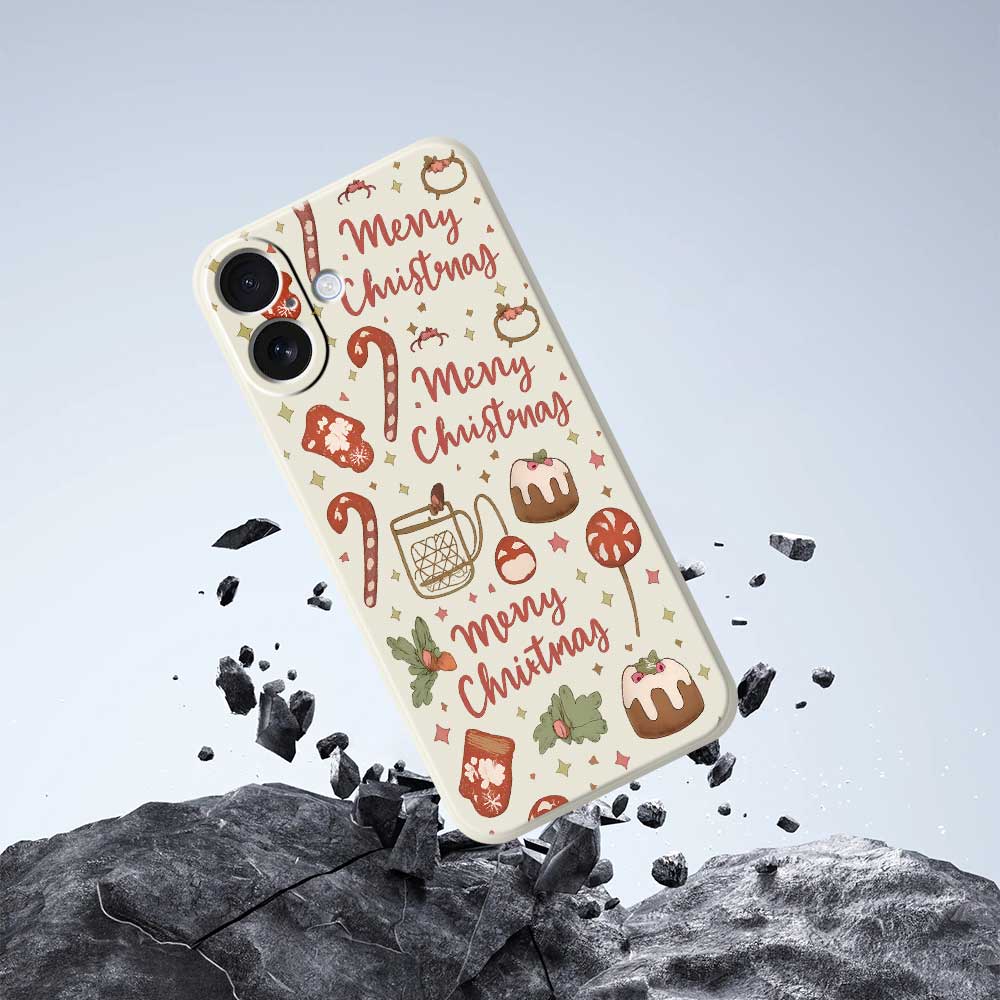 For iPhone 17 Case Christmas Snowman Pattern Printing Straight Edge TPU Phone Back Cover