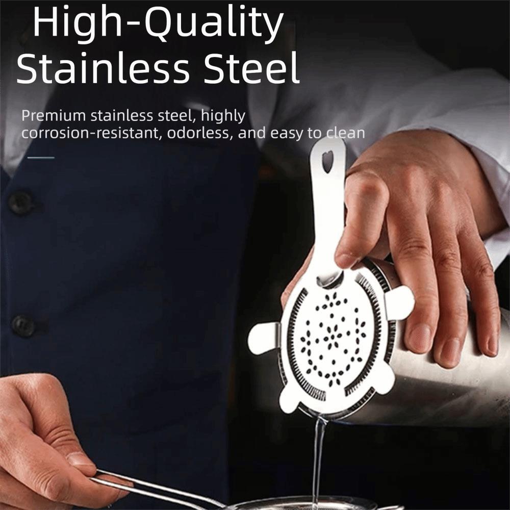 Silver Bar Strainer Stainless Steel Hawthorne Strainer Mixed Drink Cocktail Strainer  Home Bar Use