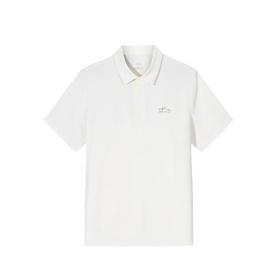 Rahat Minimalist Çok Yönlü Harf Spor Polo Tişört Erkek Üstler Fildişi-Beyaz 152526106-1