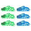 6 PCS Hands Bone Hair Clips Blue Green Portable Scary Hand Claws Hairpins for Halloween Cosplay