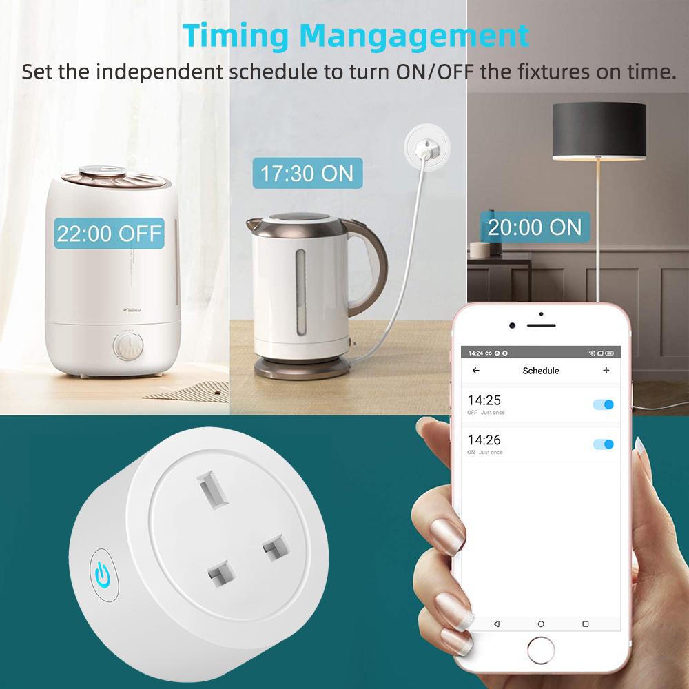 Ewelink 20a Wifi Uk Smart Socket Plug Adapter Wireless Remote Voice Timer Timing App For Google Home Alexa Tmall Genie