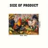 4-Pack Hand Washable Polyester Place Mats | Woven Farmyard Style Table Mats with Rooster & Hen Design | 18X12 Inches Rectangle Floral Pattern Mats