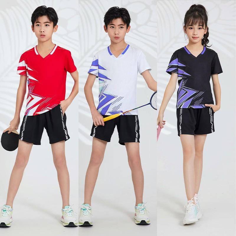 Quick-Dry Spandex Training Uniform Kids Adults Table Tennis Badminton Volleyball Pickleball Sportswear Set