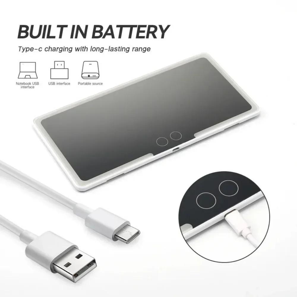 HD Mirror Car LEDMakeup Mirror Three Gear Adjustment Sun Visor Plate Interior RearMirror Dimmable Touchscreen Auto Vanity Mirror