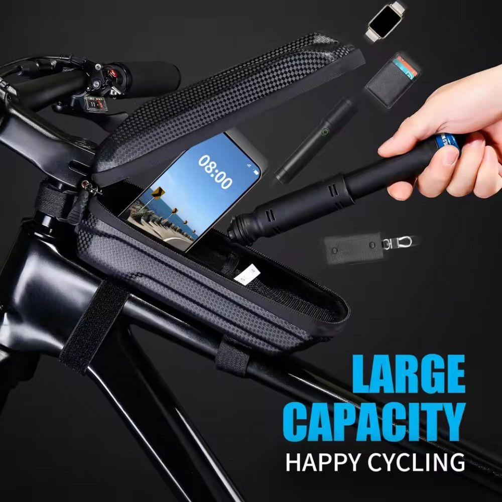 EVA Hard Shell Front Beam Bag Large Capacity Top Tube Phone Pouch MTB Road Bike Bag  Cycling