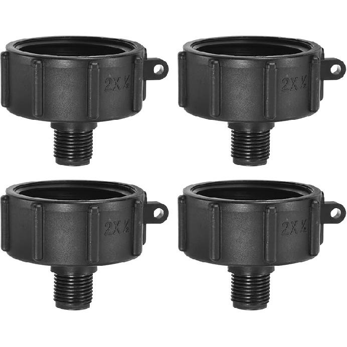 PATIKIL IBC Tote Adapter S60x6 Coarse Thread 1 BSP Male, 4 Pcs 275-330 Gallon Drain Plug Connector for Water Tank Garden Hose