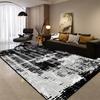 Nordic Style Black Large Carpet Non-slip Living Room Decoration Sofa Area Rug Easy Clean Coffee Table Mat Bedroom Lounge Rugs