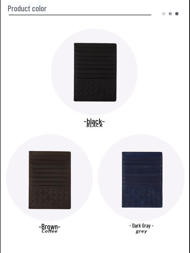 Ultradünne Geldbörse aus echtem Leder mit mehreren Kartenfächern