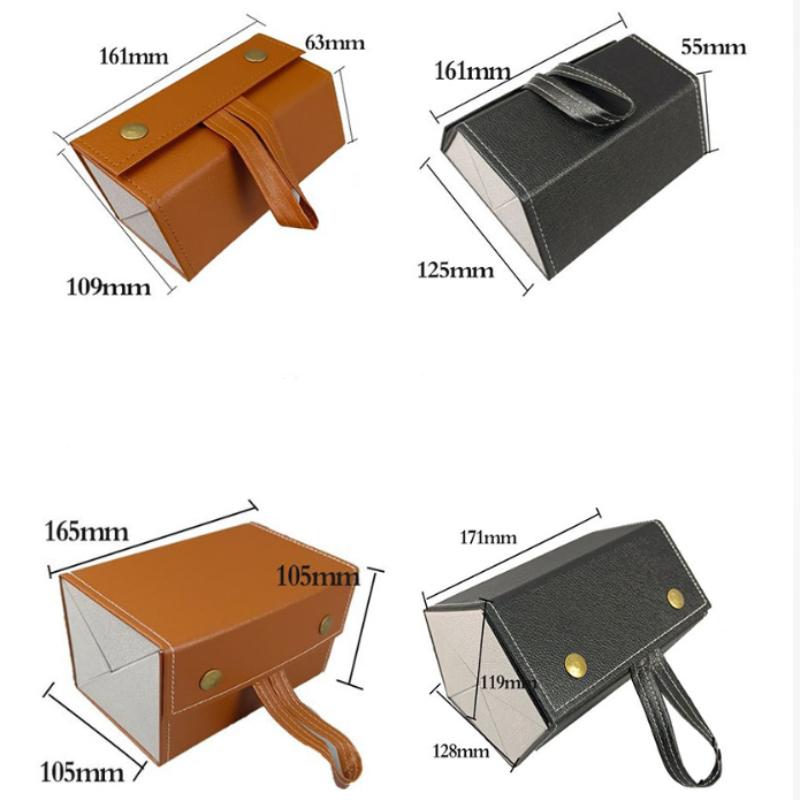 Pu Leather Foldable Sunglasses Organizer 2-6 Slots Soft Lining For Home Storage Travel Daily Use