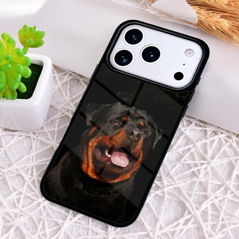 Cool Rottweiler Dog Soft TPU Phone Case for iPhone 17 Air 16 15 11 12 14 13 Pro Max Shockproof Cover
