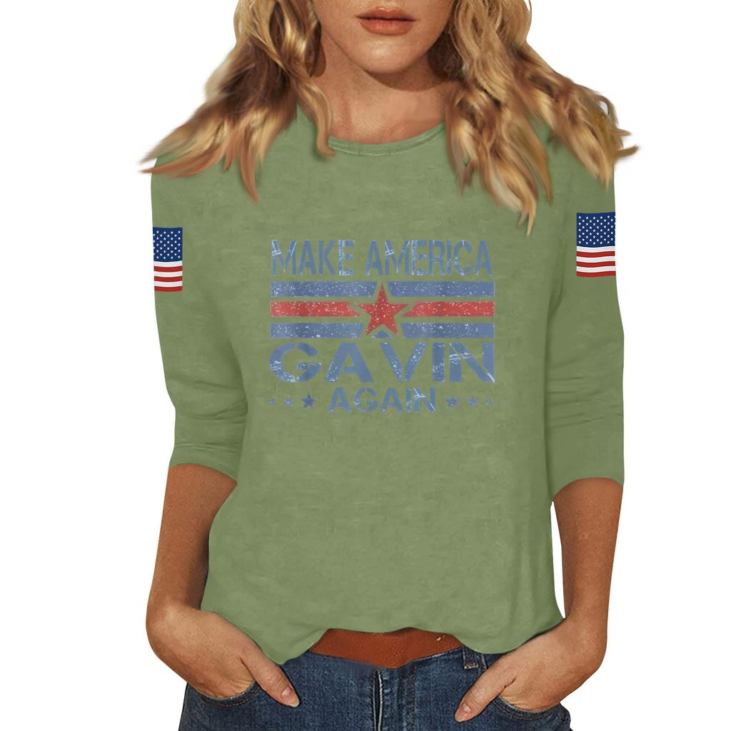 Women's Casual Fashionable Sexy Comfortable Neck Three-Quarter Sleeve Top