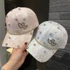 Rhinestone Heart Baseball Cap for Women Girls Fashion Patchwork Lace Low Profile Hat Trendy Adjustable Dad Hats Snapback Hat