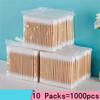 100/1000pcs Unscented Cotton Swabs, Double-Headed, Wooden Stick, Makeup Removal & Cleaning Ear Cotton Swabs