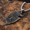 Retro Viking Tree of Life Pendant Necklace with Stainless Steel Chain - Nordic Spearhead Amulet Jewelry