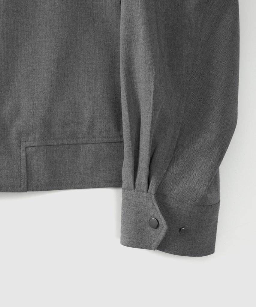 Asp Wide Wool Blouson - Mid Grey