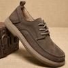 Spring and Summer New Men's Casual Leather Shoes Top Layer Cowhide Retro Versatile Soft Sole Single Shoe Low Cut Lace Up Men's Shoes