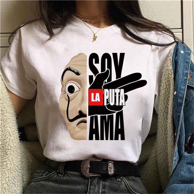 La Casa De Papel Tshirt Money Heist Tees Tv Series T Shirt Women T Short Sleeve 2XL