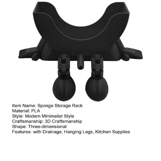 3D Printed Sponge Holder with Drainage Legs Bathroom Kitchen Sink Countertop Sponge Stand Multifunctional Sponge Organizer Storage Rack