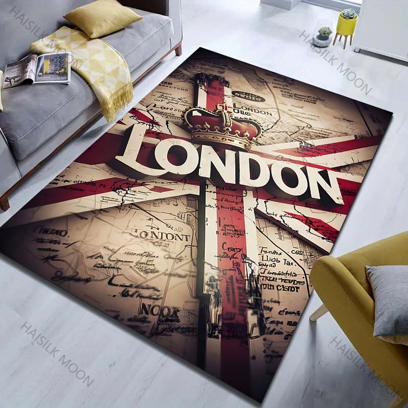 

Вінтажний принт карти Лондона для килима у вітальню, спальню, біля ліжка, під диван, килимок для підлоги, сучасний домашній декор, килим великого розміру 40x60cm (16x24in)