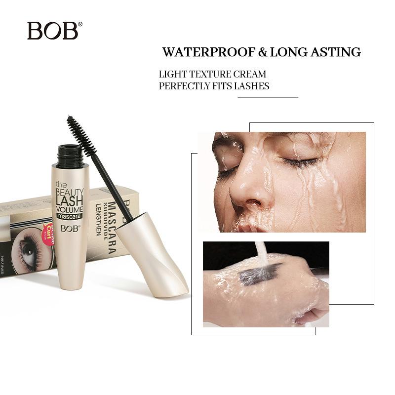 BOB Dichte Feder-Mascara wasserfest, schweißfest und nicht verschmierend schlank dicht geschwungen langanhaltend Fixier-Make-up-Punkt