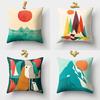 Car Waist Pillow Sofa Pillow Case Cartoon Sunrise Pattern Car Cushion Yiwu Pillow