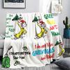 1PC Green Eggs and Ham Print Flannel Blanket, High quality All Seasons, Home Decor, Warmth and Comfort, Perfect for Christmas Gifts