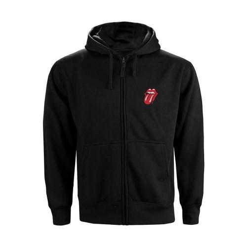 Felpa con cappuccio e zip intera con linguetta classica unisex per adulti dei Rolling Stones L nero