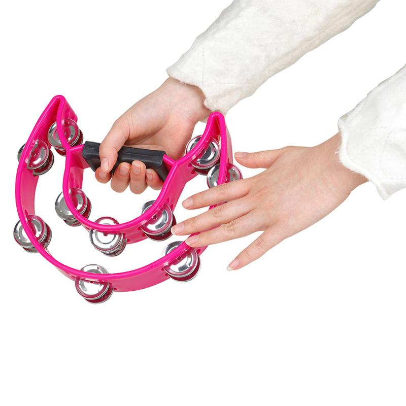 Kulaté perkuse Double Row Handbell Tamburine Double Half Moon Hand Rattle Ktv Camping Party Music