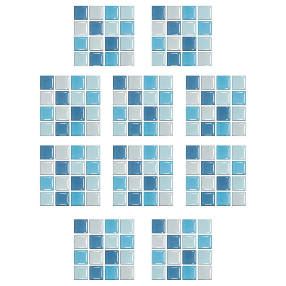 10pcs 3D Colorful Marble Mo-saic Wall Tiles Tiles Sticker Kitchen Backsplash Self Adhesive Waterproof Home Decor