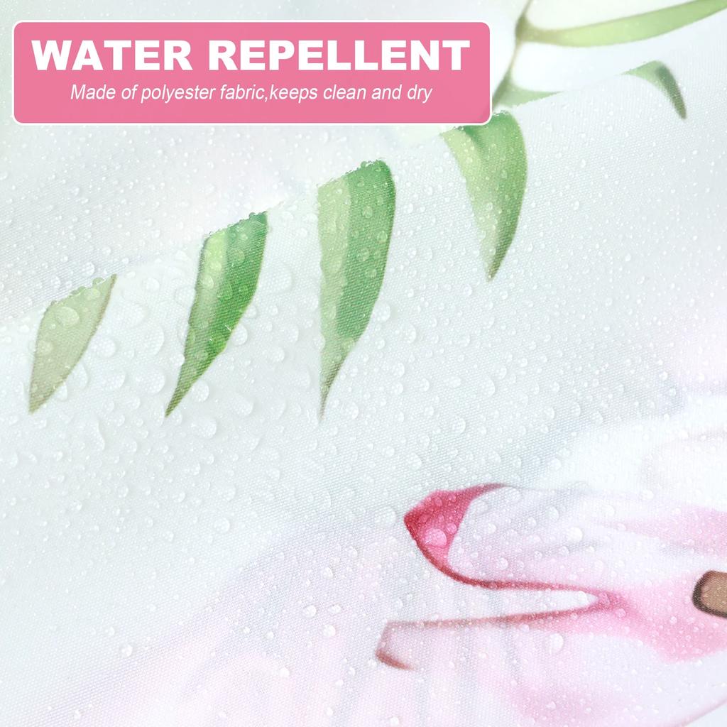 Simple Floral Shower Curtain Water-Proof Wrinkle-free Cosmos Shower Curtain Bathroom Decorative Shower Curtain with Rings
