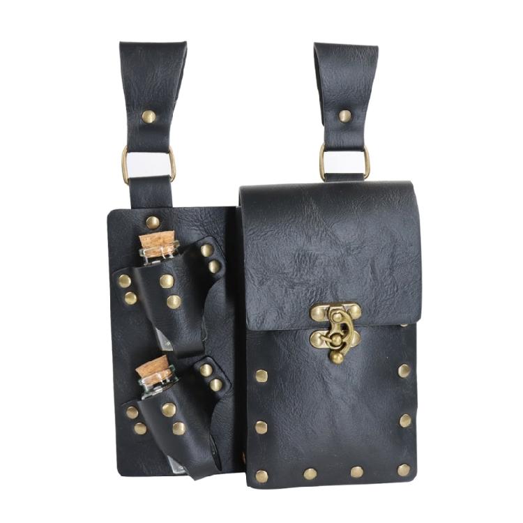Mittelalterliche Leder Seitentasche Mittelalterliche Gürteltaschen Mit 2 Flaschenhaltern Halloween Mittelalter Cosplay Kostüm Zubehör