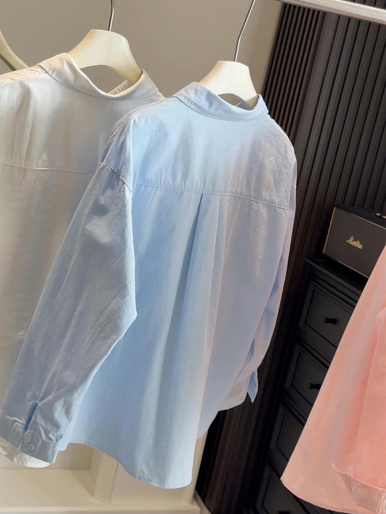 2026 Trendy Women's Washed Cotton Long-Sleeve Shirt Jacket for Spring & Summer - Sun Protection Commuting Wear
