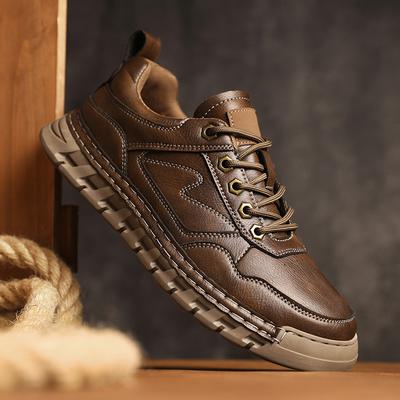 Handmade Sneakers New Arrival Male Hiking Shoes Outdoor Sports Shoes Retro Style Mens Casual Shoes All-match Treking Footwear