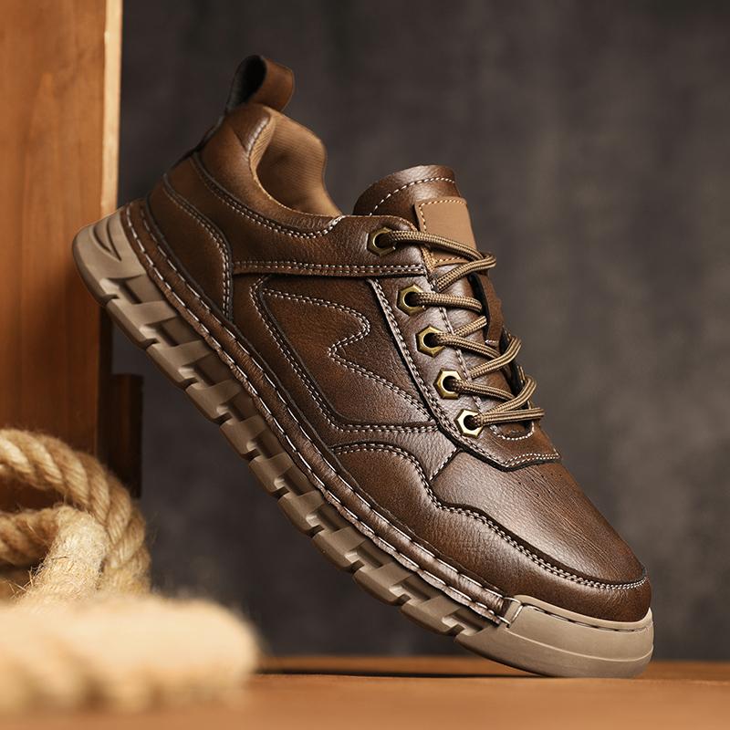 Fashion Handmade Sneakers New Arrival Male Hiking Shoes Outdoor Sports Shoes Retro Style Mens Casual Shoes All-match Treking Footwear