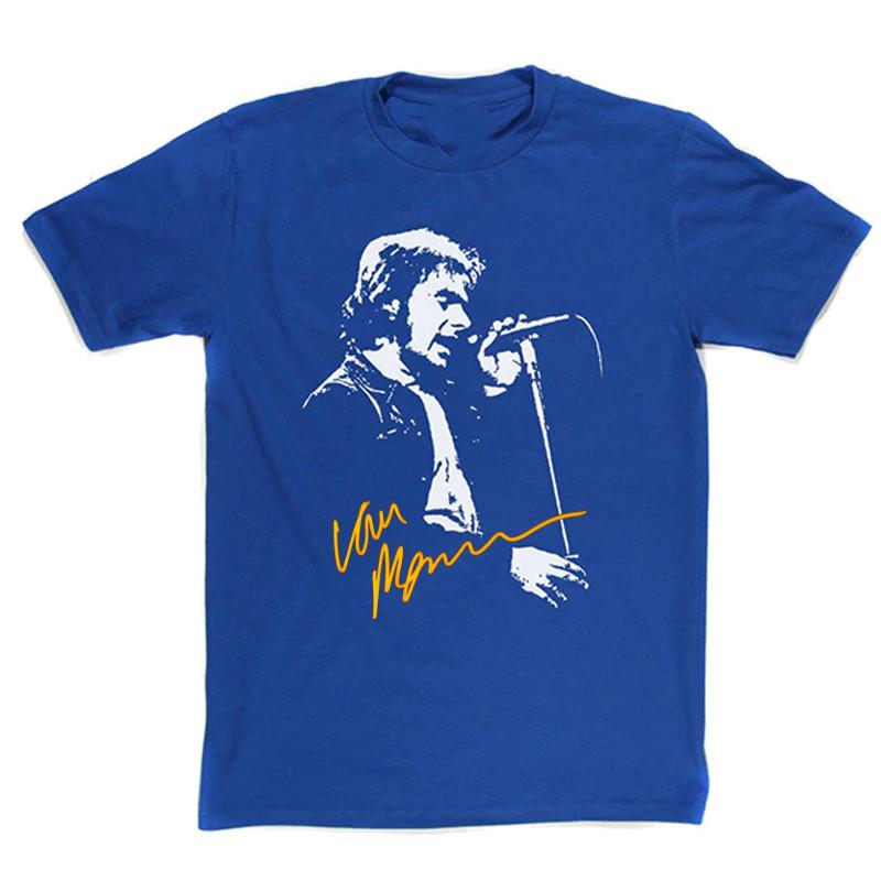 Van Morrison Vintage Signature Heavy Cotton Blue All Size Blue Shirt QQ368 Unisex T-Shirt XXL