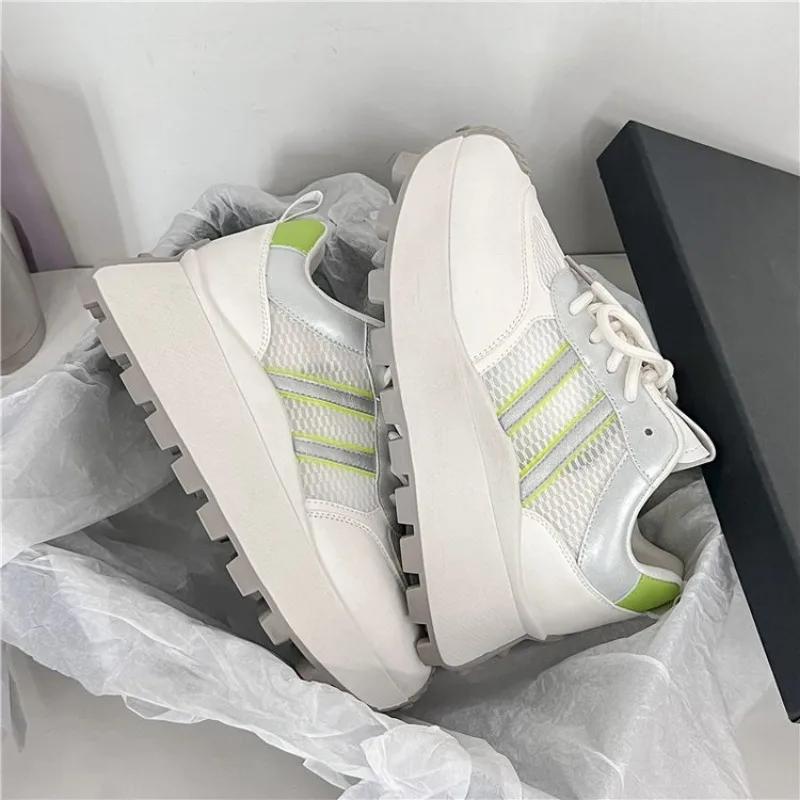 Mesh Breathable Women Casual chunky sneakers Lace-up Vulcanized Shoes Ladies Platform Sneakers Female Shoes  Zapatos De Mujer