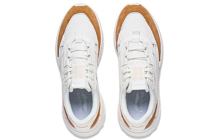 Li Ning Riding The Wind 2.0 Textile, Synthetic Leather Low top Sports Casual Shoes Men's White Yellow AGCT155-6